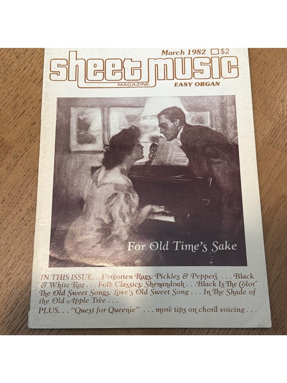 Sheet Music Magazine March 1982 For Old Times Sake Easy Organ Piano